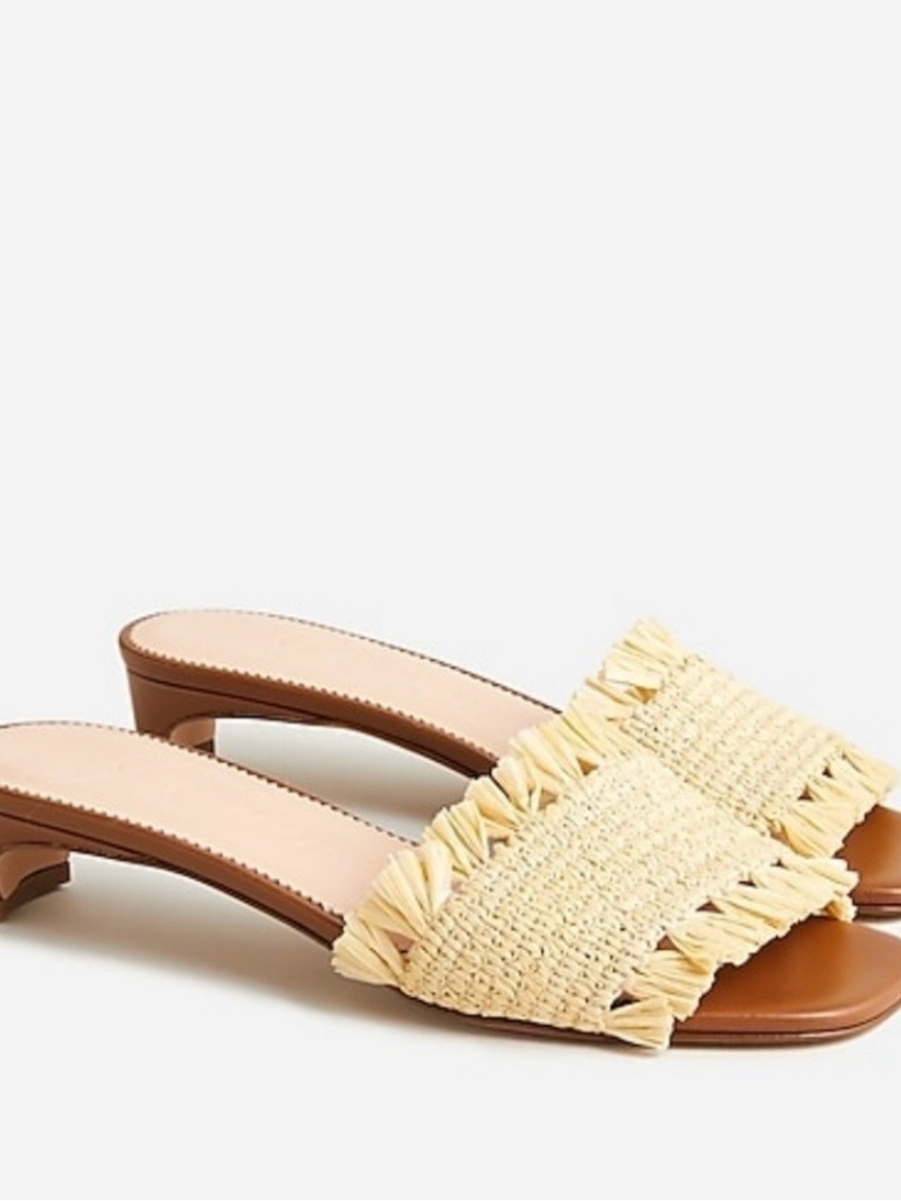 J. Crew Raffia Slide Mules in Natural Tan NWOT